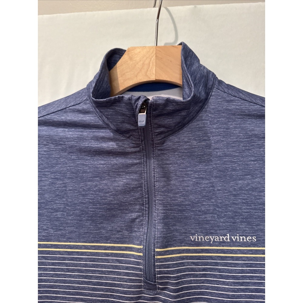 Vineyard Vines Pullover Mens Small Blue 1/4 Zip Performance Long Sleeve Golf